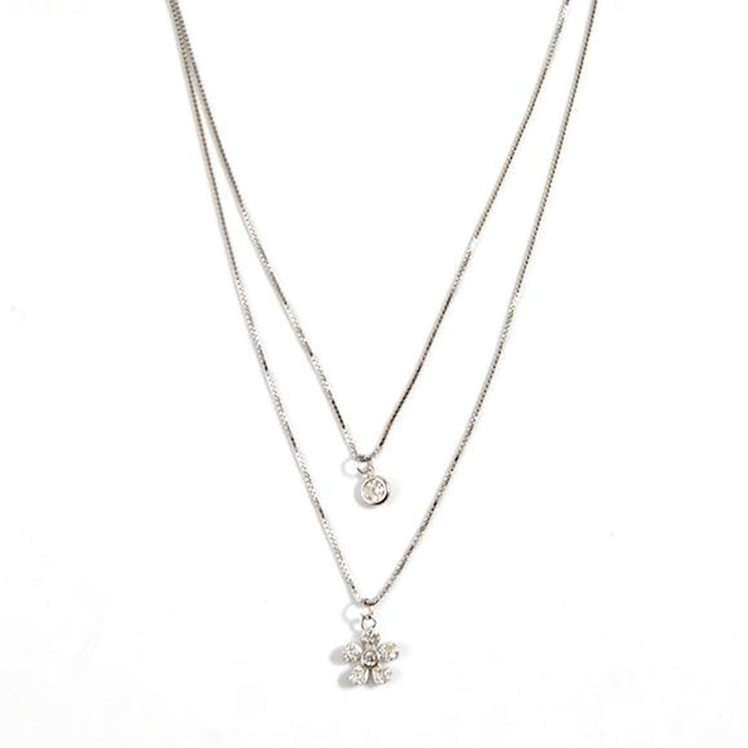 Wildflower Silver Layered Necklace | FYB Jewelry"