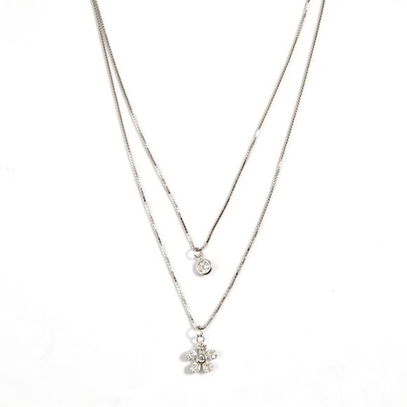 Lily Layer Necklace Wildflower Silver