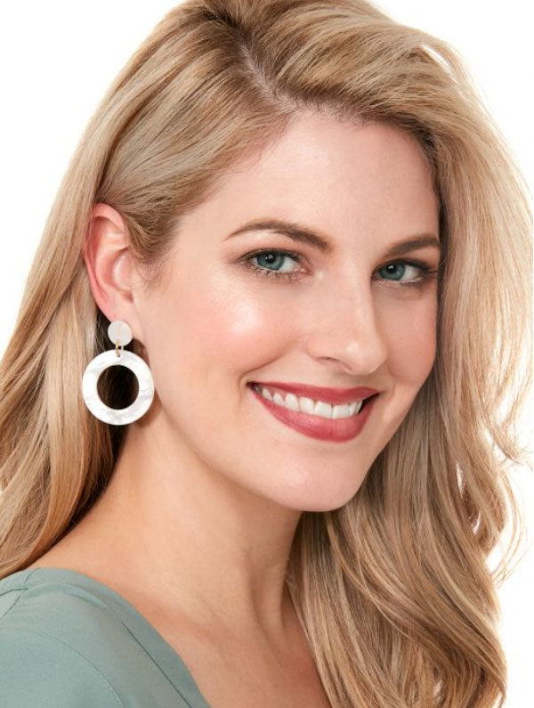 Small White Tortoise Mod Earrings | ZENZII