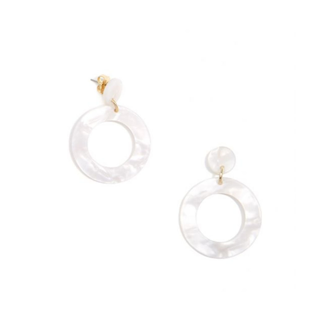 Small White Tortoise Mod Earrings | ZENZII