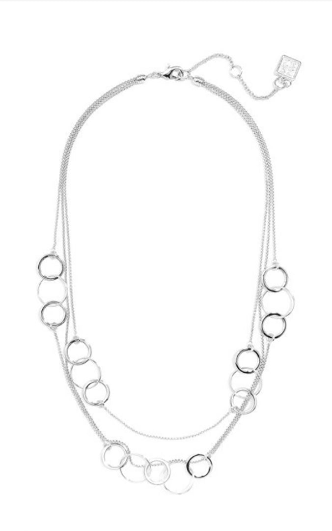 Layered Circles and Chain Collar Necklace