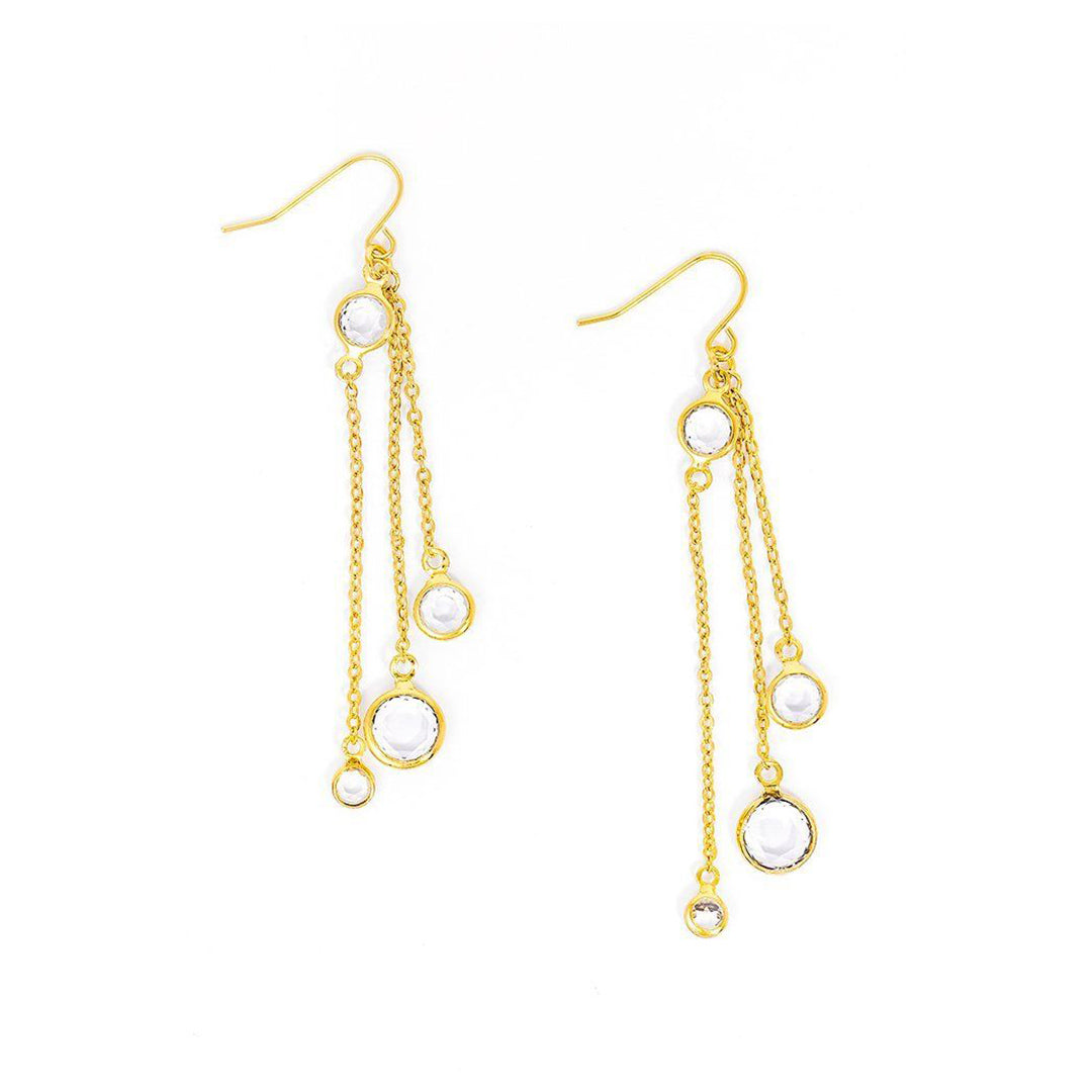 Crystal Gold Drop Earrings | ZENZII