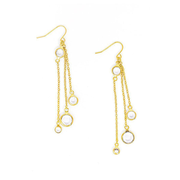 Crystal Gold Drop Earrings