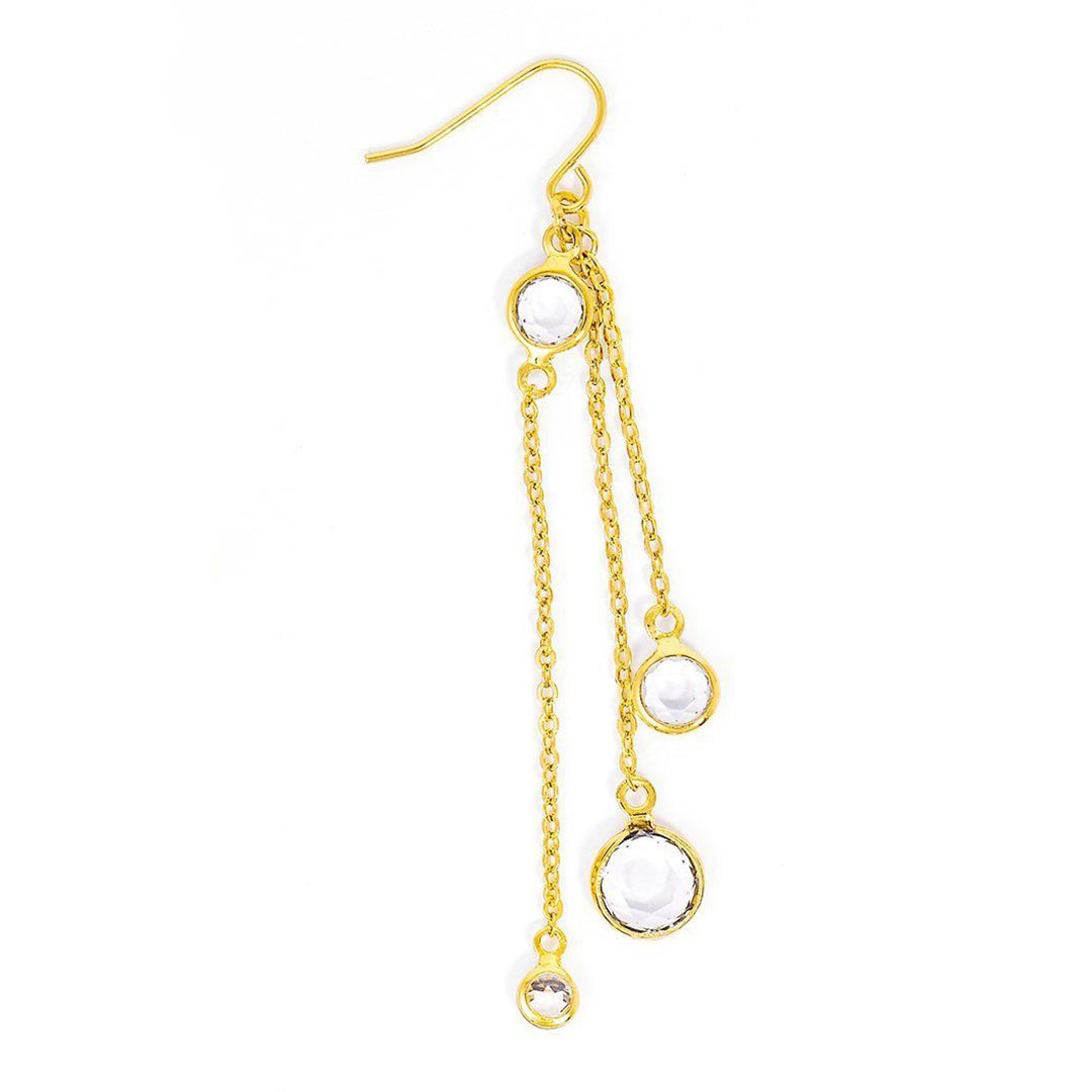 Crystal Gold Drop Earrings | ZENZII