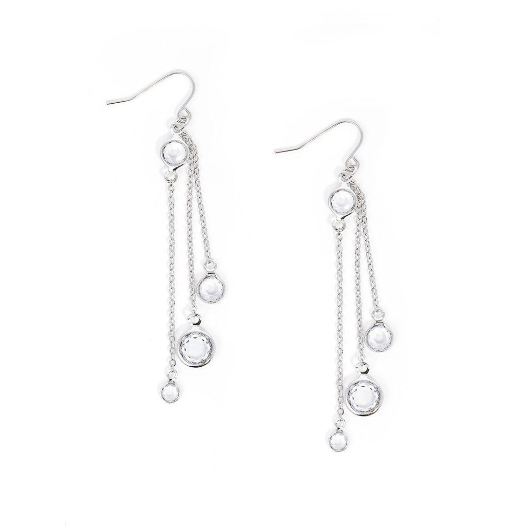 Crystal Silver Drop Earrings