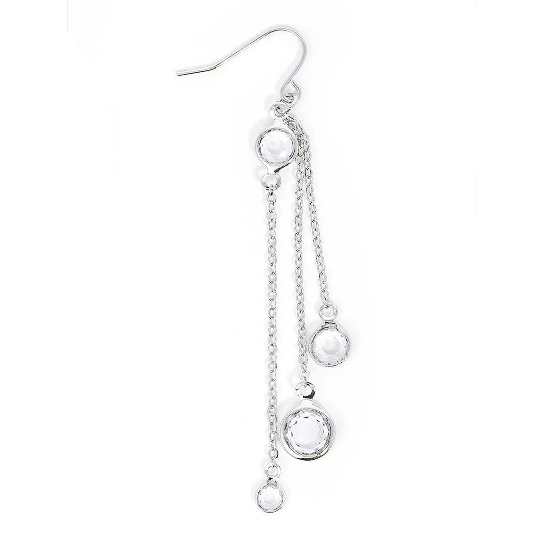 Crystal Silver Drop Earrings