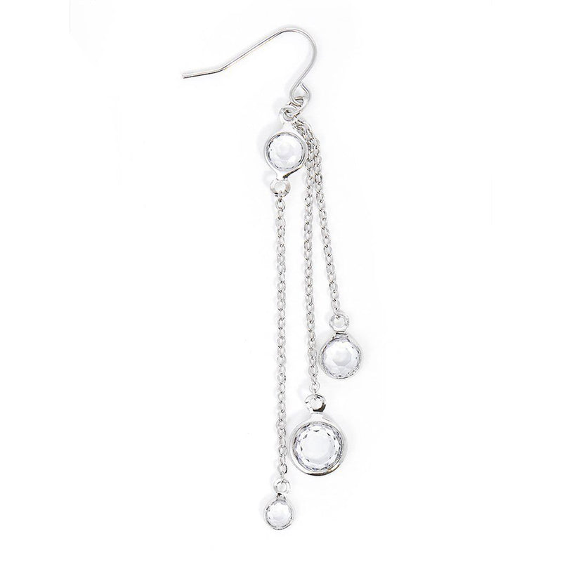 Crystal Silver Drop Earrings