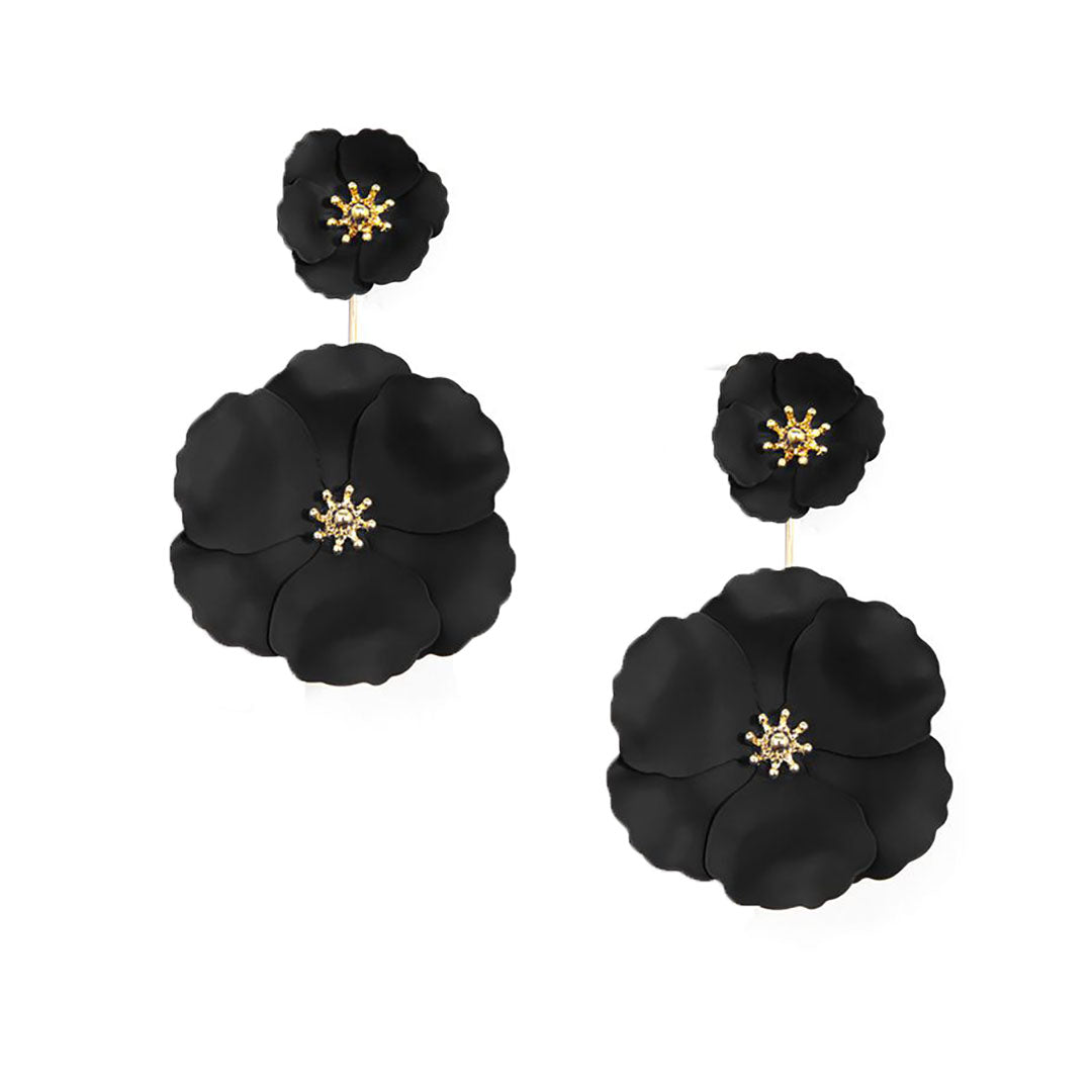 Retro Flower Power Drop Earrings in Two-Piece Jacket Style | ZENZII