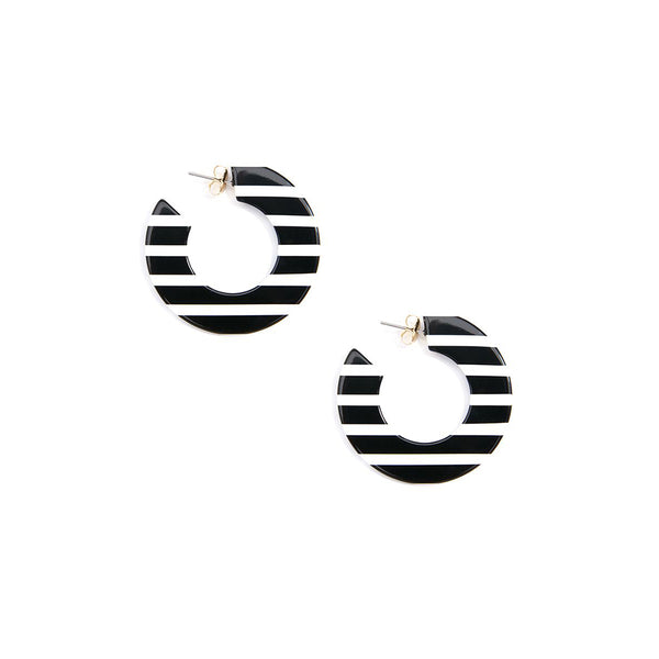 Striped Flat Hoop Earrings