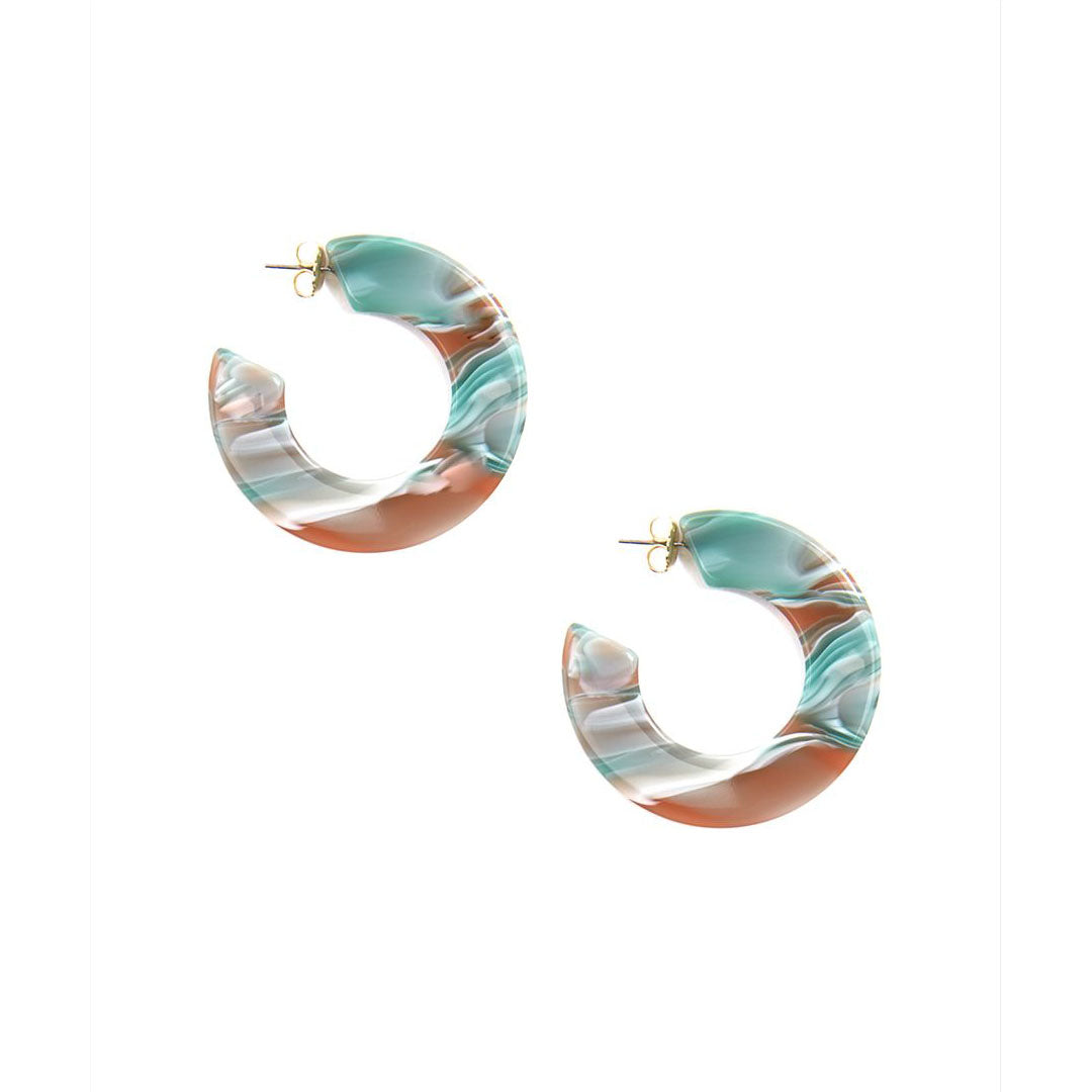 Tortoise Flat Hoop Earring