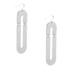 Flat Metal Link Drop Earrings