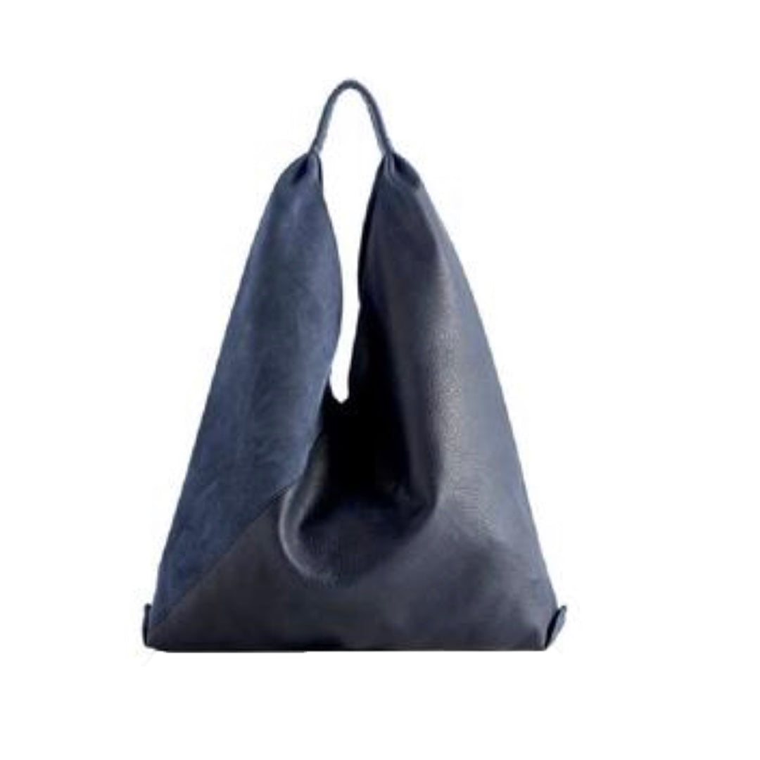 Arden Navy Vegan Leather Day Tote Bag | Shiraleah
