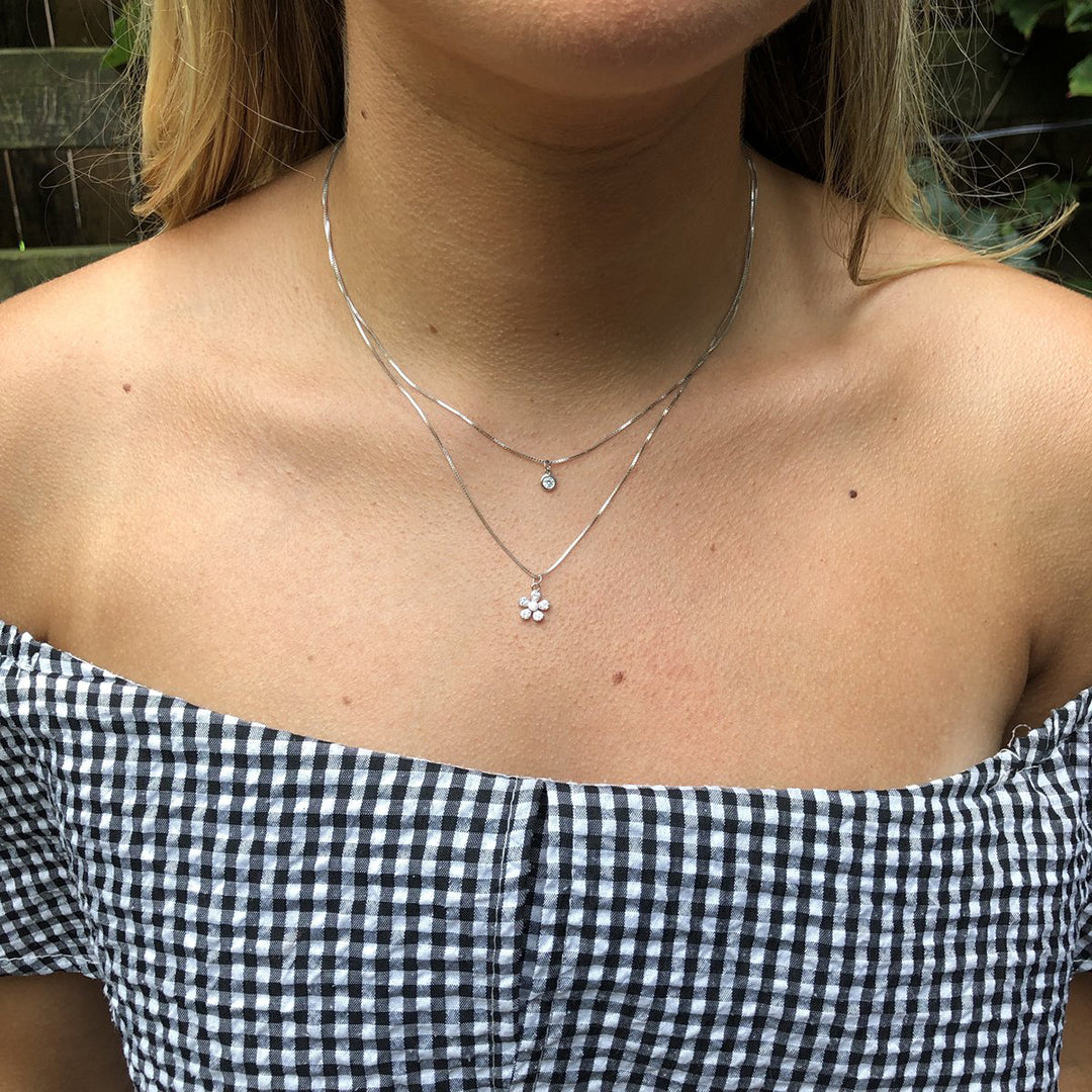 Wildflower Silver Layered Necklace | FYB Jewelry"