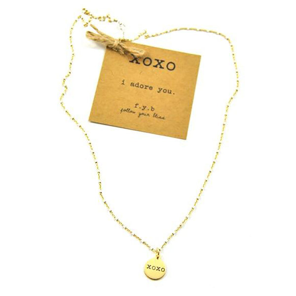 XOXO Shimmer Charm Necklace