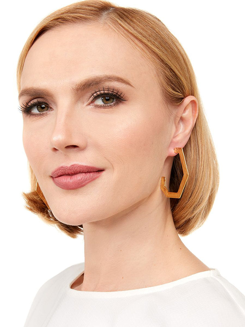 Abstract Hammered Hoop Earrings | ZENZII